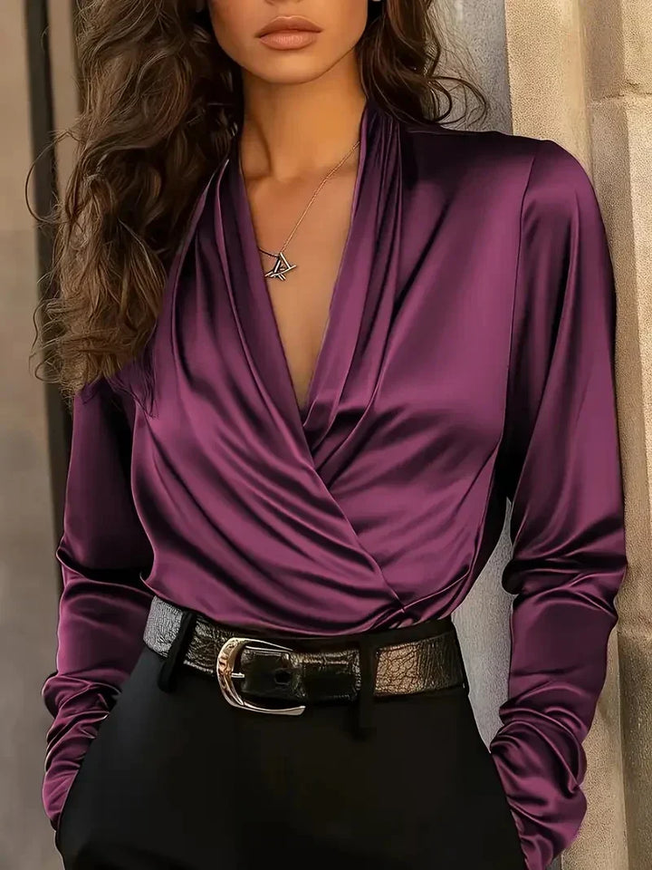 Dahlia Getailleerde Blouse met Wikkeldetail