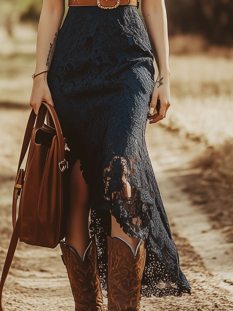 Desiree Elegante Midi Jurk met V-hals