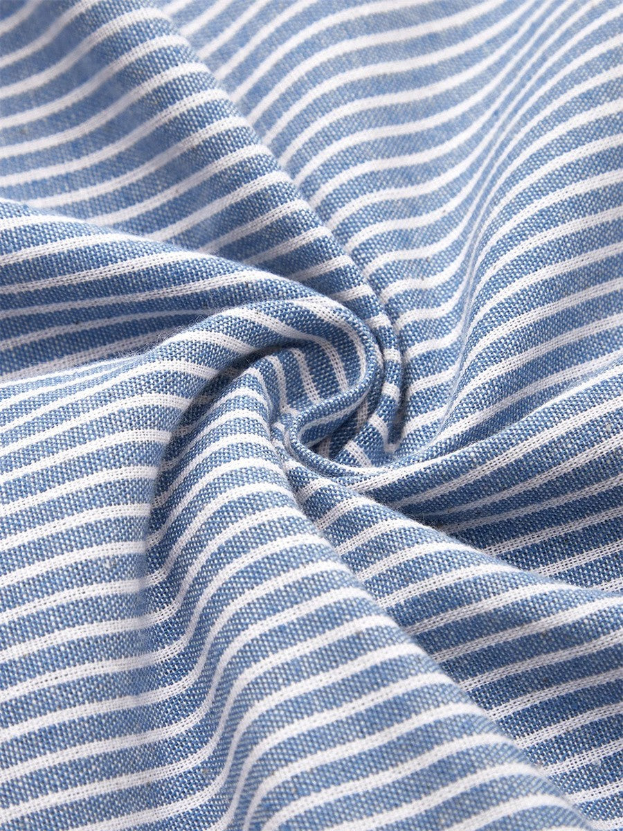 Annemijn574 Stijlvolle Midi Jurk met Streepdessin