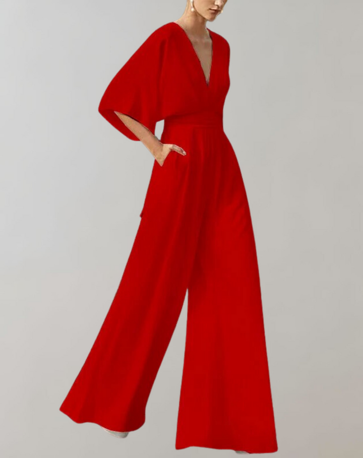 Esmeralda Wijde Jumpsuit met V-hals