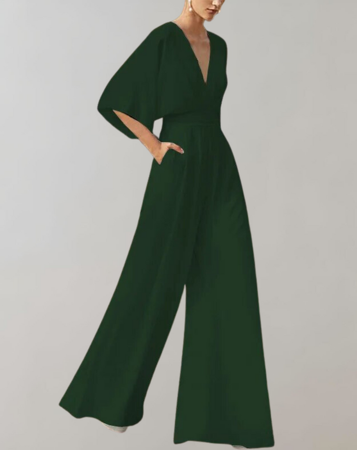 Esmeralda Wijde Jumpsuit met V-hals