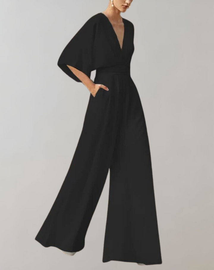 Esmeralda Wijde Jumpsuit met V-hals