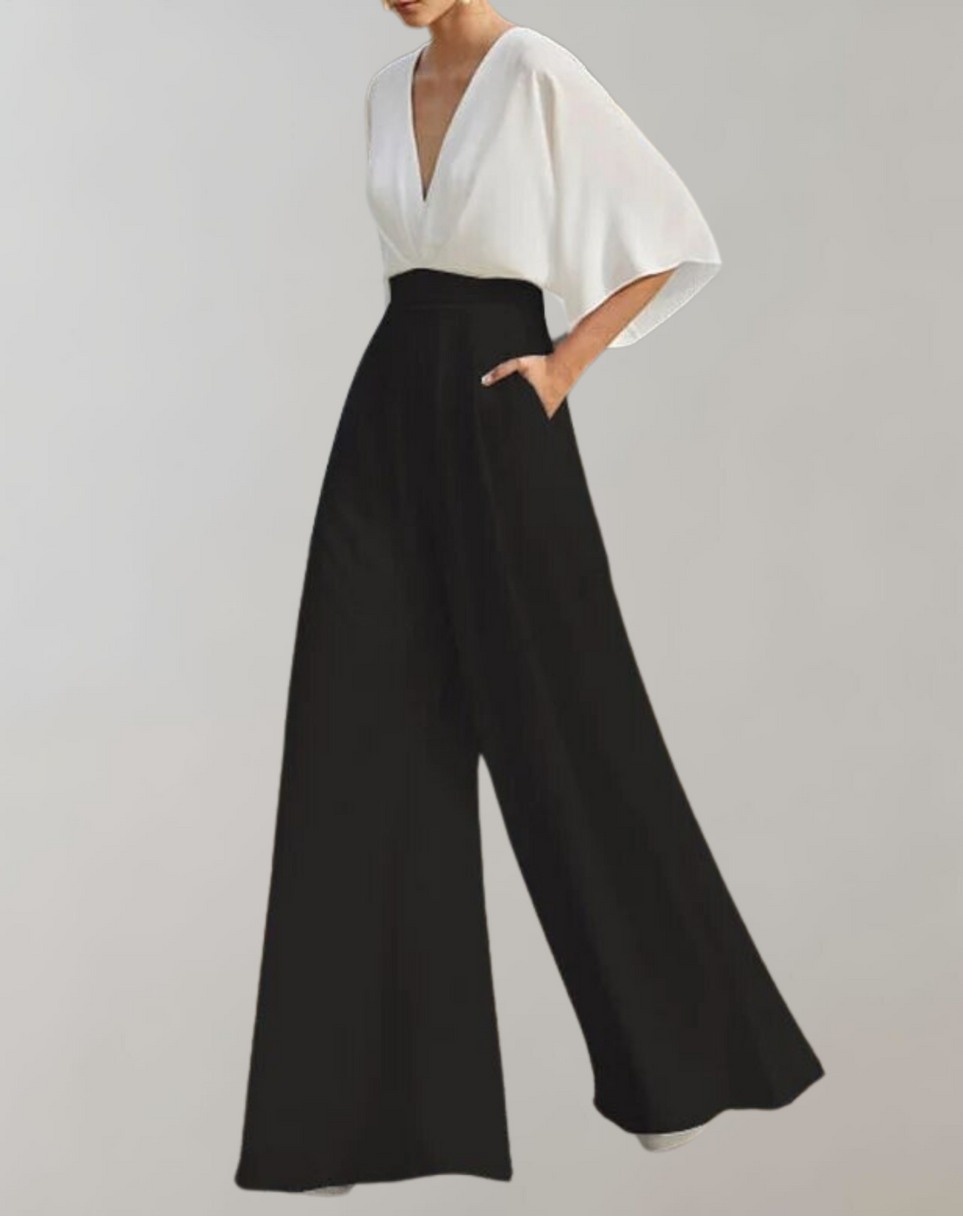 Esmeralda Wijde Jumpsuit met V-hals