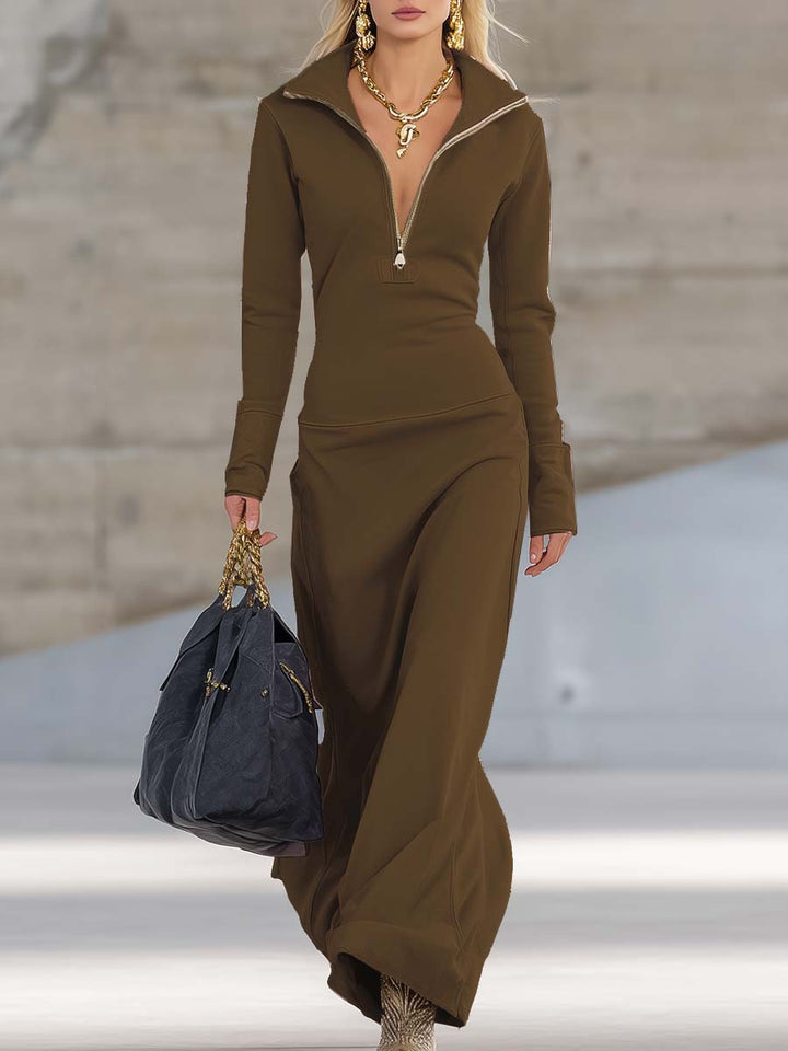 Evangelia Stijlvolle Maxi Jurk met Ritssluiting