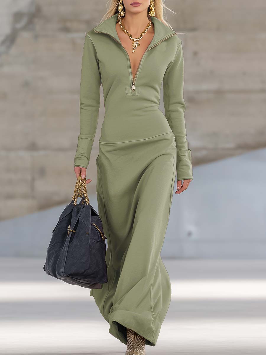 Evangelia Stijlvolle Maxi Jurk met Ritssluiting