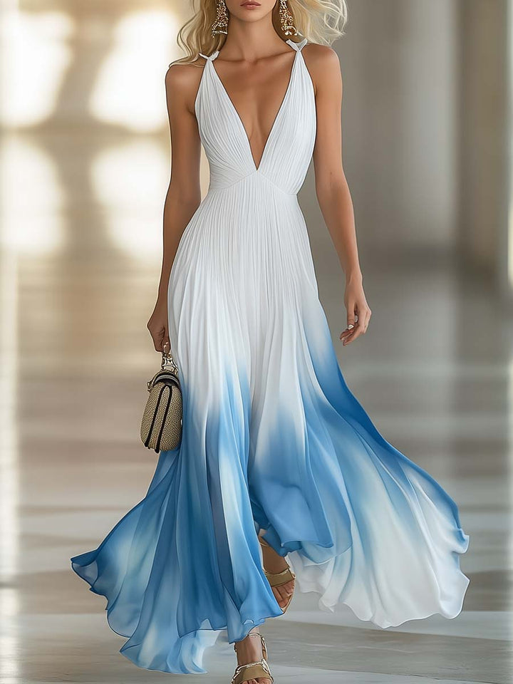 Evelina Tijdloze Maxi Jurk met V-hals