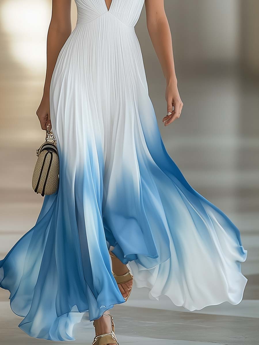 Evelina Tijdloze Maxi Jurk met V-hals