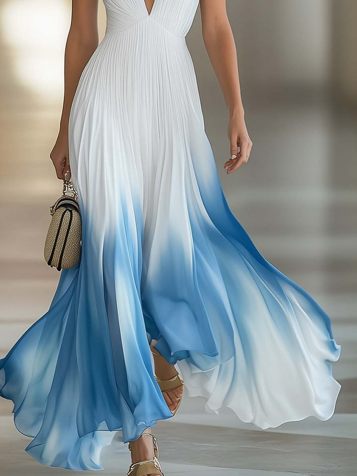 Evelina Tijdloze Maxi Jurk met V-hals