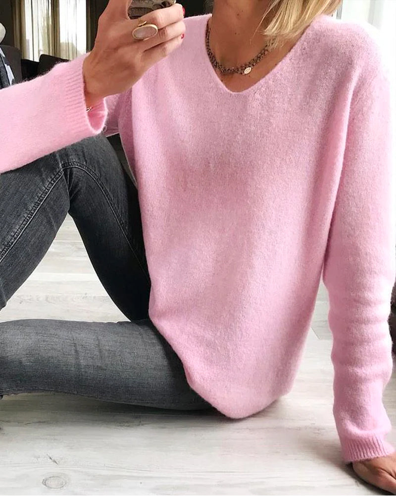 Evelina Verfijnde Trui met V-hals