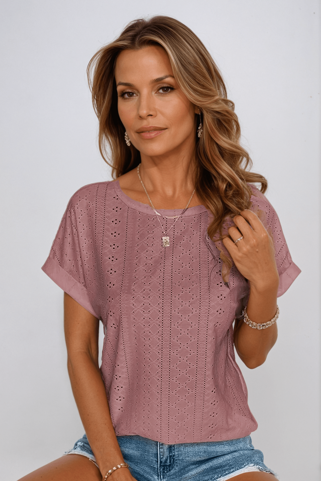 Pearl Relaxte Top met Ronde hals