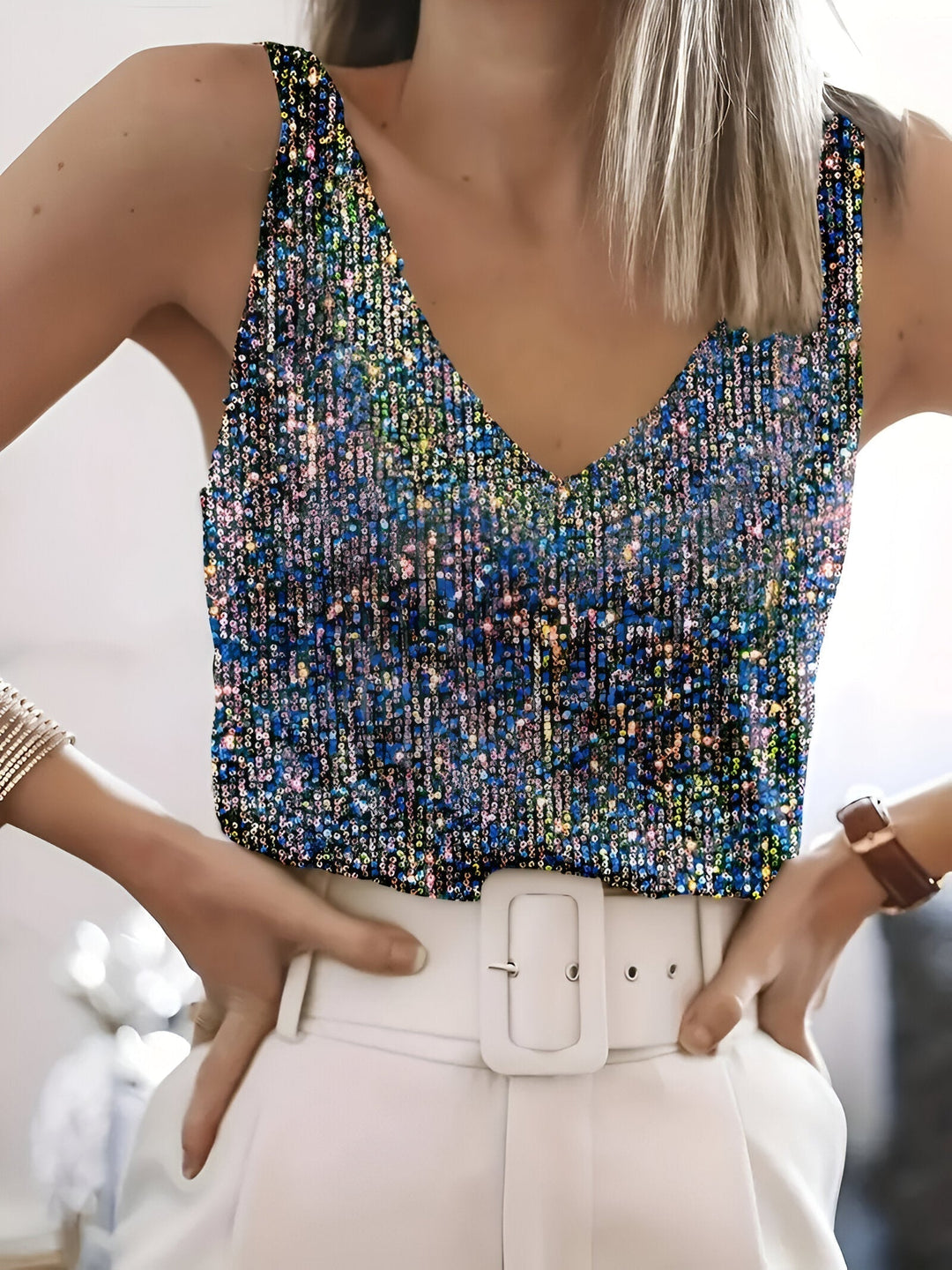 Claudette Stijlvolle Top met V-hals