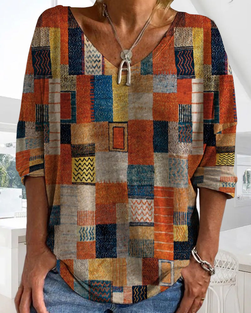 Imogen Relaxte Blouse met V-hals
