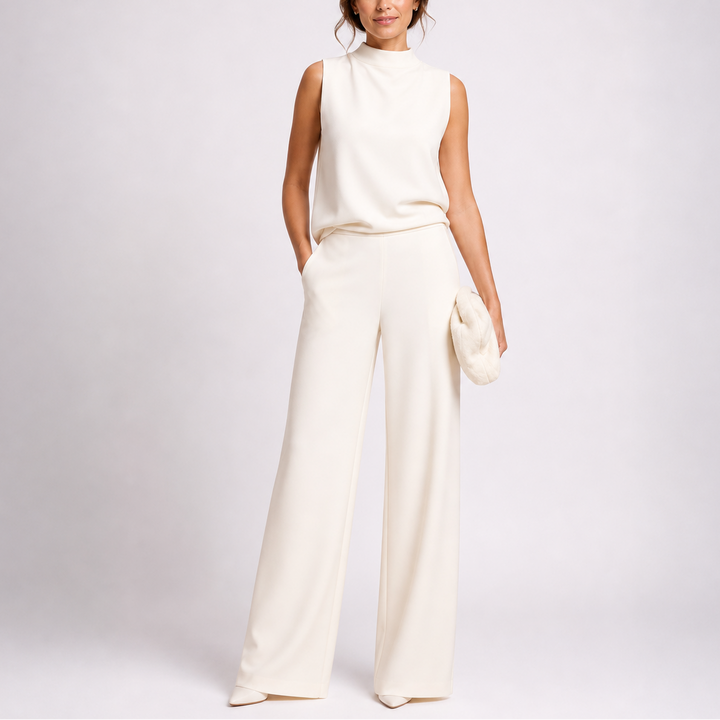 Larkin Wijde Jumpsuit met Hoge hals