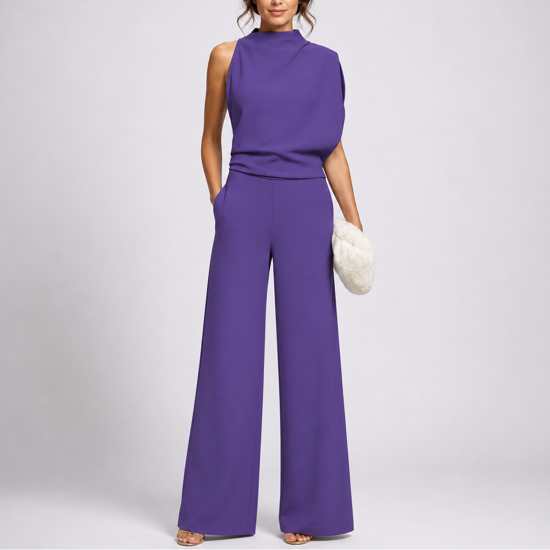 Larkin Wijde Jumpsuit met Hoge hals
