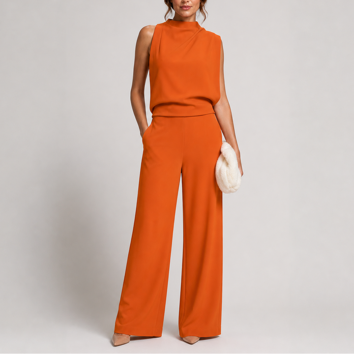 Larkin Wijde Jumpsuit met Hoge hals