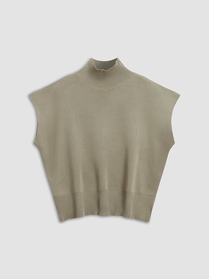 Hailey | Dames Mock Neck Korte Mouw Casual Top
