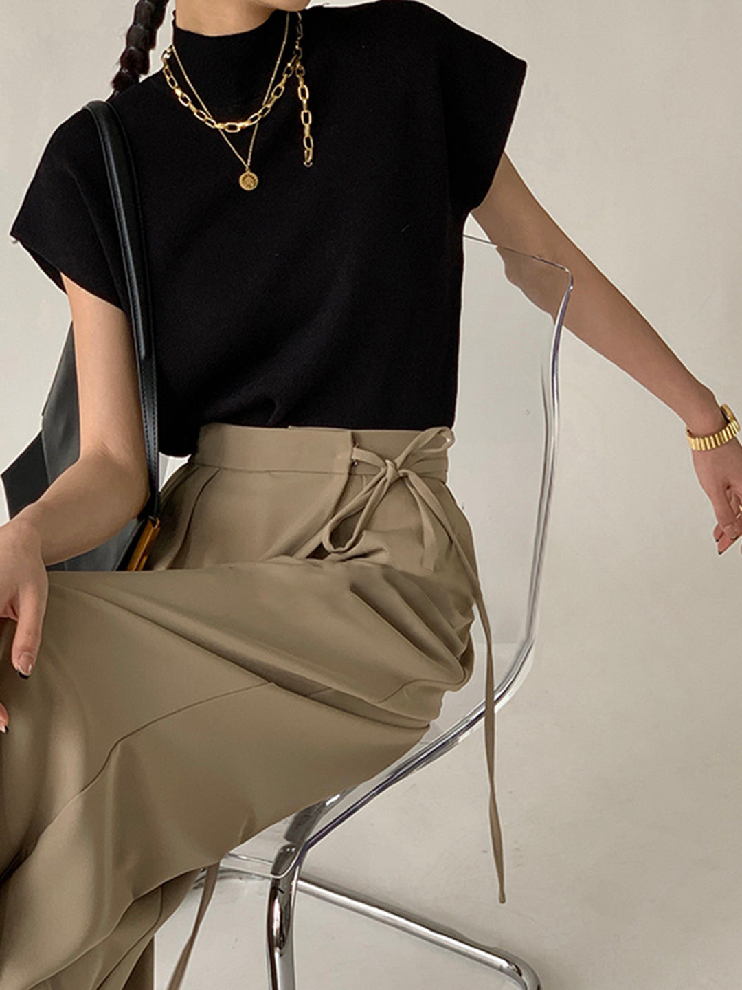Hailey | Dames Mock Neck Korte Mouw Casual Top