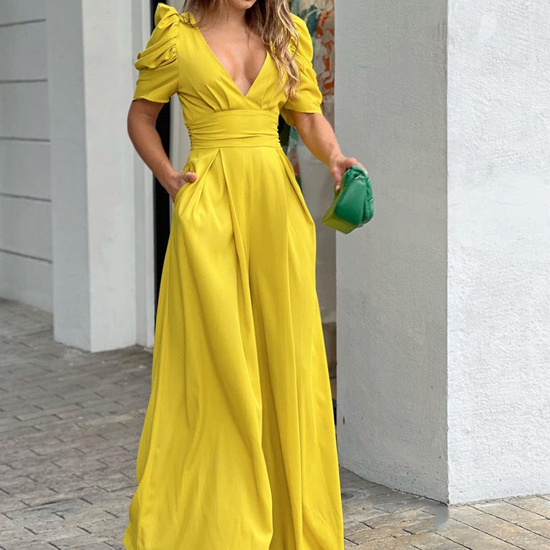 Marigold Getailleerde Jumpsuit met V-hals