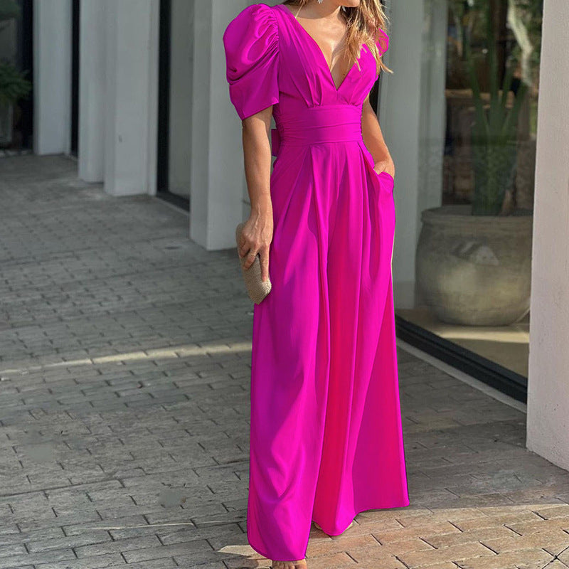 Marigold Getailleerde Jumpsuit met V-hals