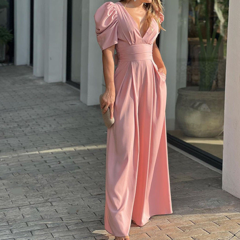 Marigold Getailleerde Jumpsuit met V-hals