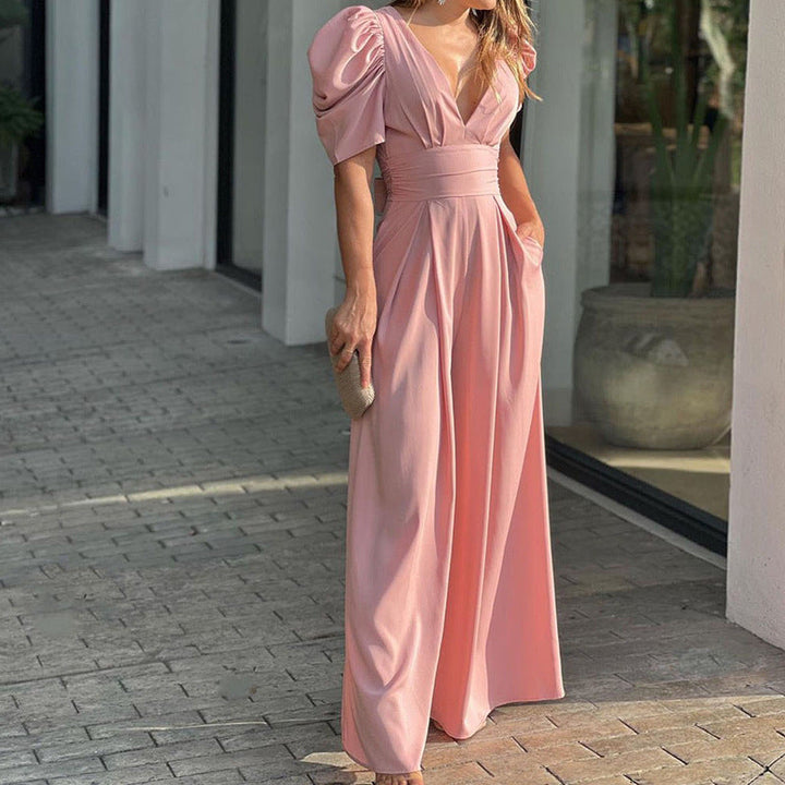 Marigold Getailleerde Jumpsuit met V-hals