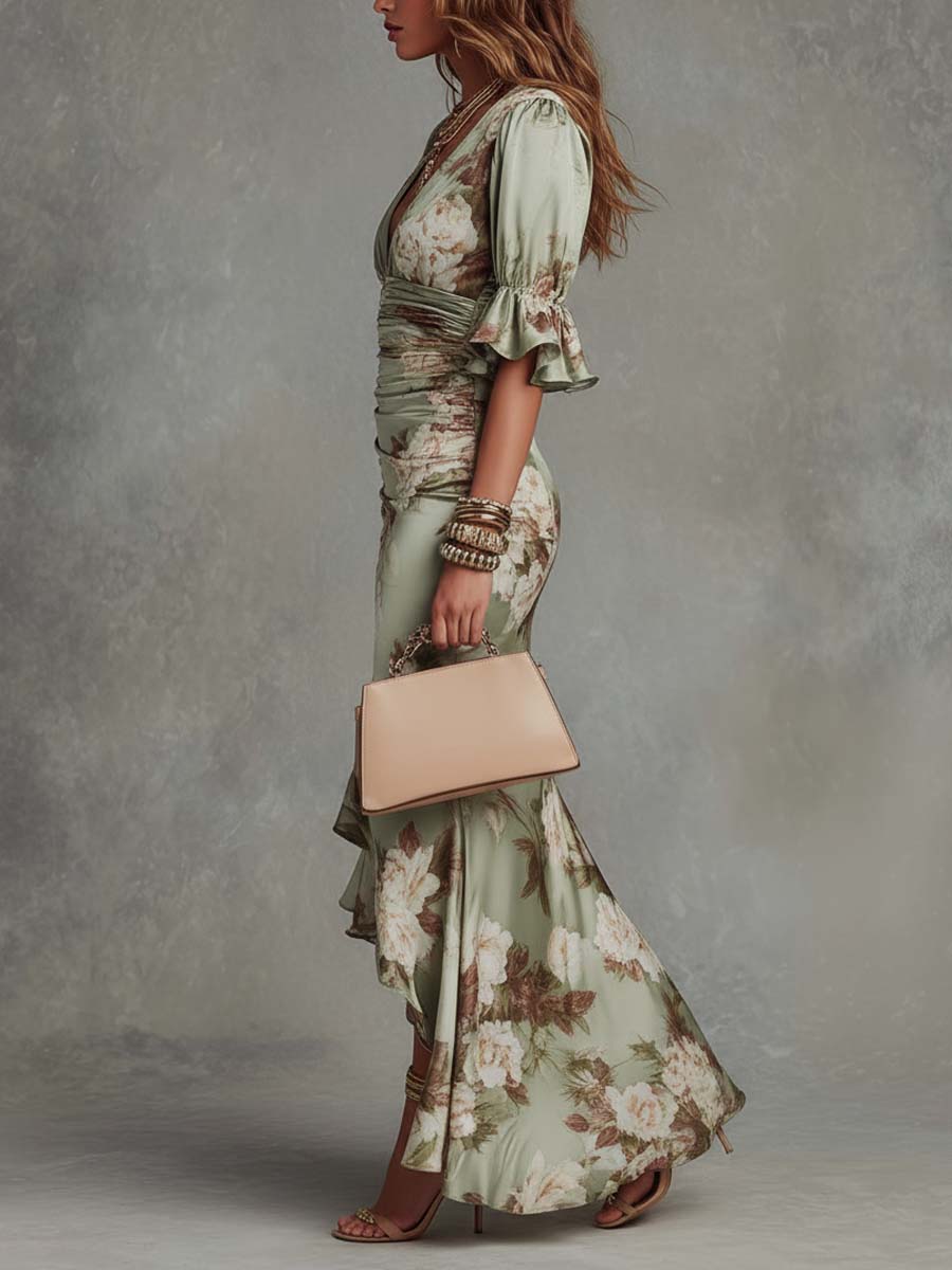 Minerva Elegante Maxi Jurk met V-hals