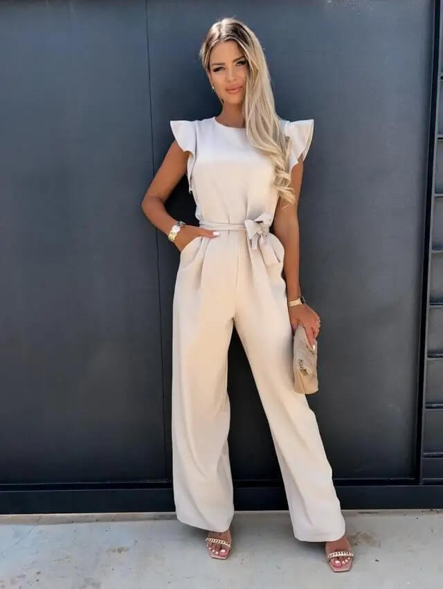 Miriam Tijdloze Jumpsuit met Ronde hals