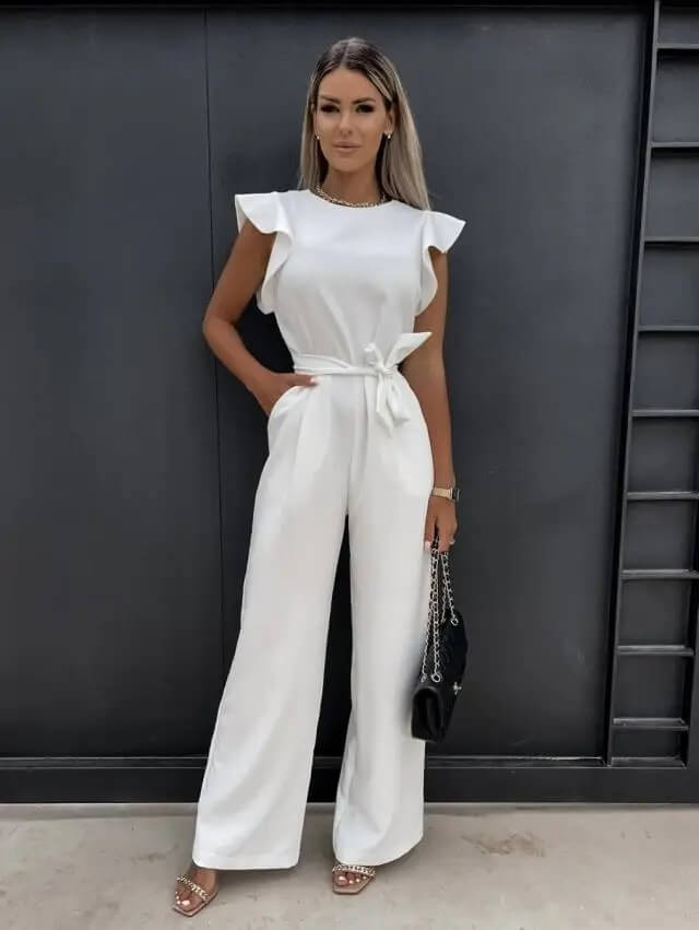 Miriam Tijdloze Jumpsuit met Ronde hals