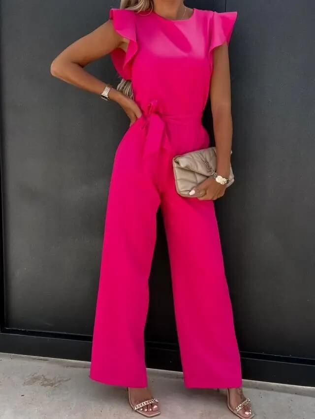 Miriam Tijdloze Jumpsuit met Ronde hals
