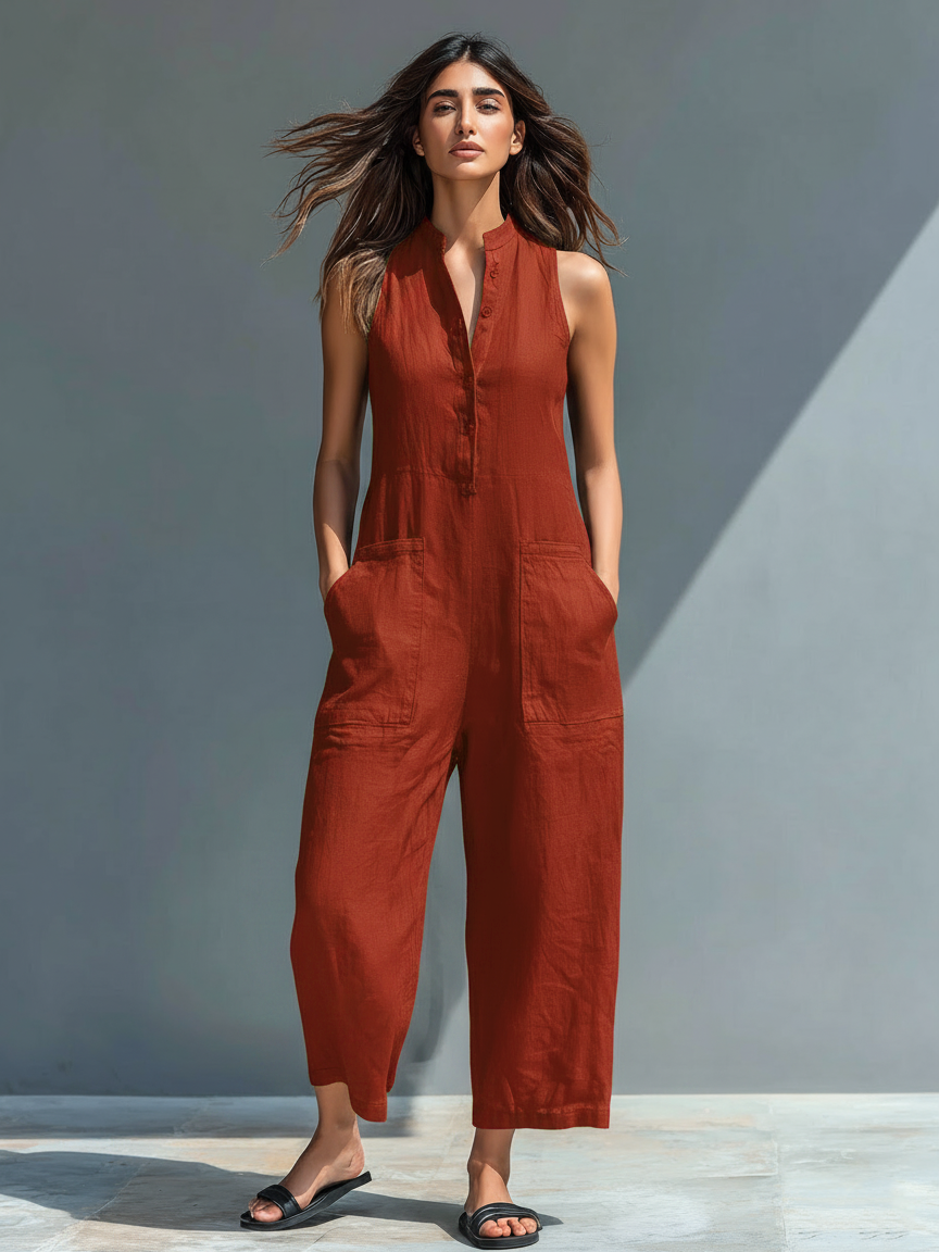 Naomi Wijde Jumpsuit met Knoopdetails