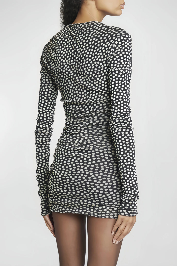 Lena Getailleerde Mini Jurk met Ronde hals