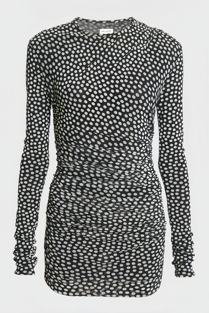 Lena Getailleerde Mini Jurk met Ronde hals