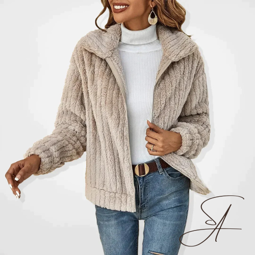 Luxe Teddy Dames Vest met Reverskraag en Zachte Stof