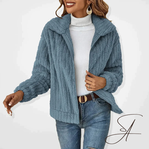 Luxe Teddy Dames Vest met Reverskraag en Zachte Stof