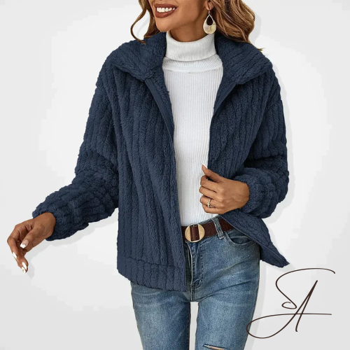 Luxe Teddy Dames Vest met Reverskraag en Zachte Stof