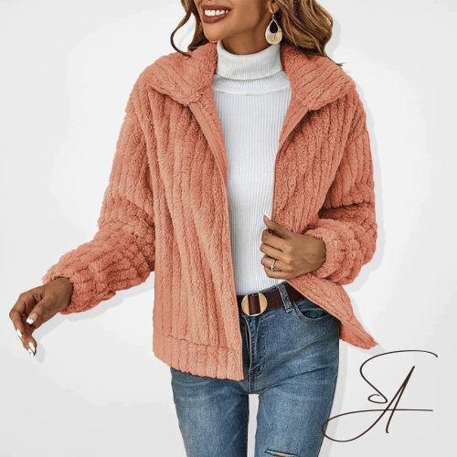 Luxe Teddy Dames Vest met Reverskraag en Zachte Stof