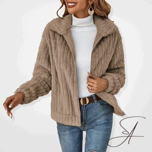 Luxe Teddy Dames Vest met Reverskraag en Zachte Stof