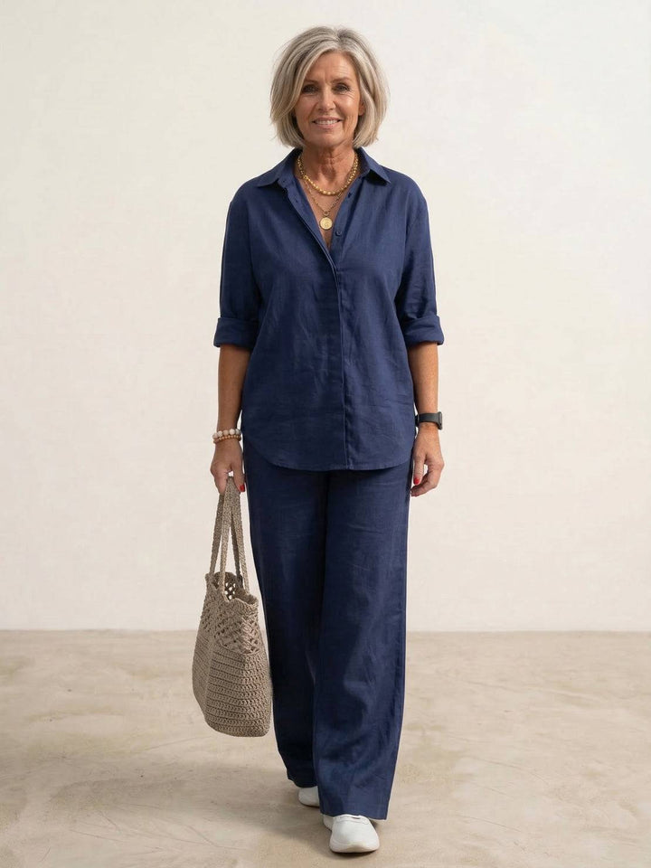 Vivian Getailleerde Set met Knoopdetails