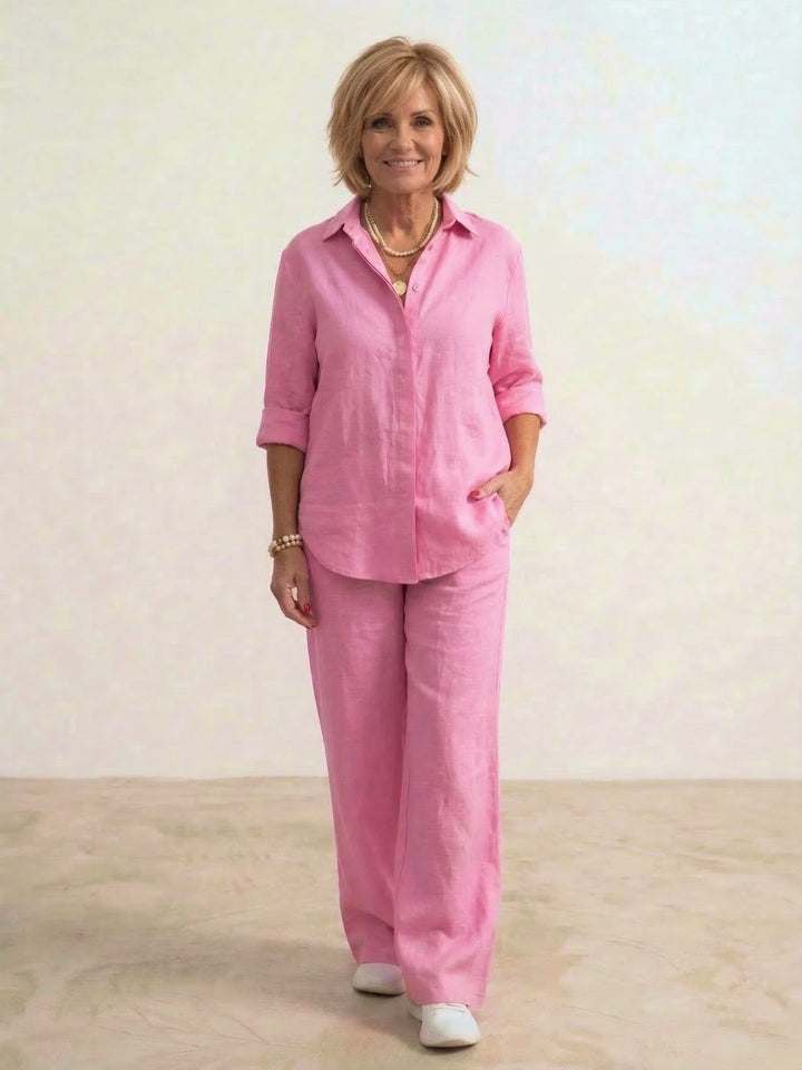 Vivian Getailleerde Set met Knoopdetails