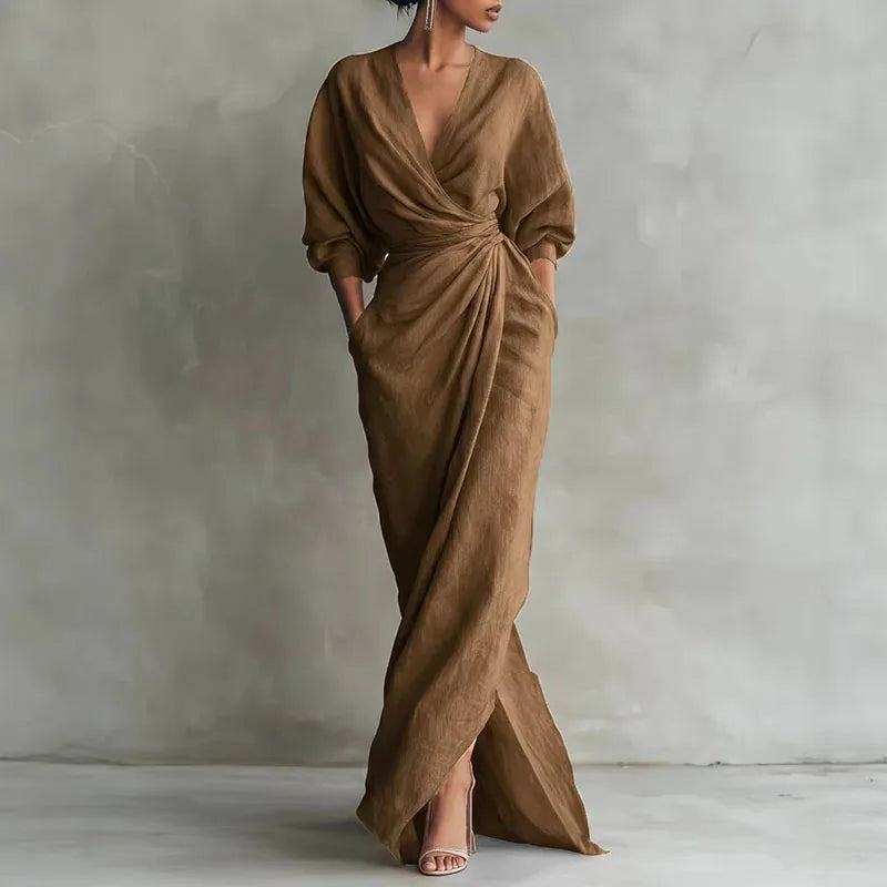 Penelope Tijdloze Maxi Jurk met V-hals