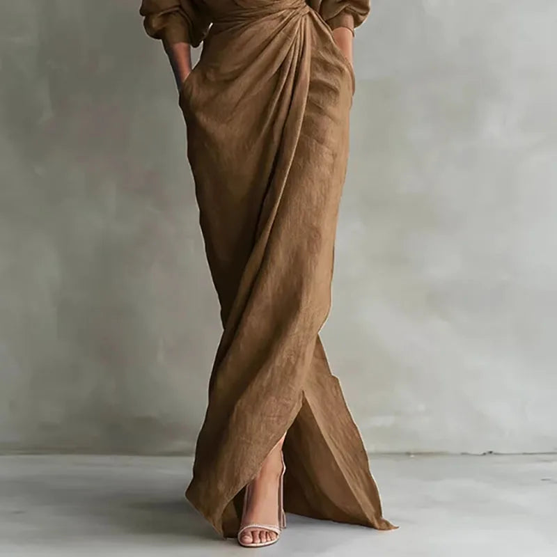 Penelope Tijdloze Maxi Jurk met V-hals