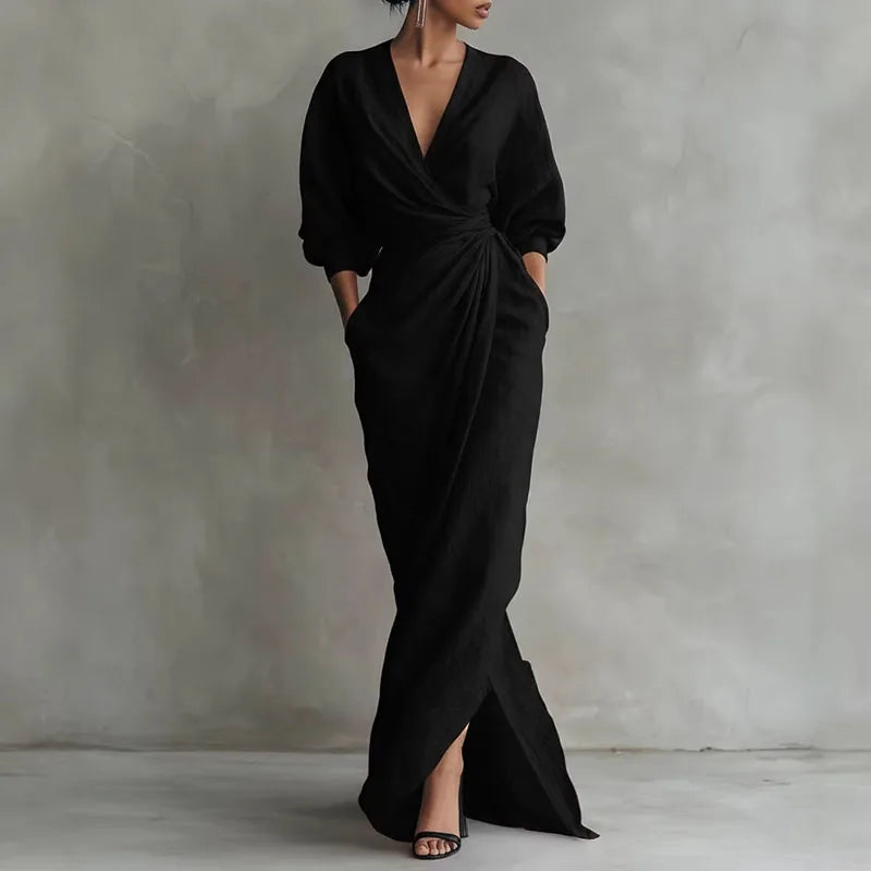 Penelope Tijdloze Maxi Jurk met V-hals