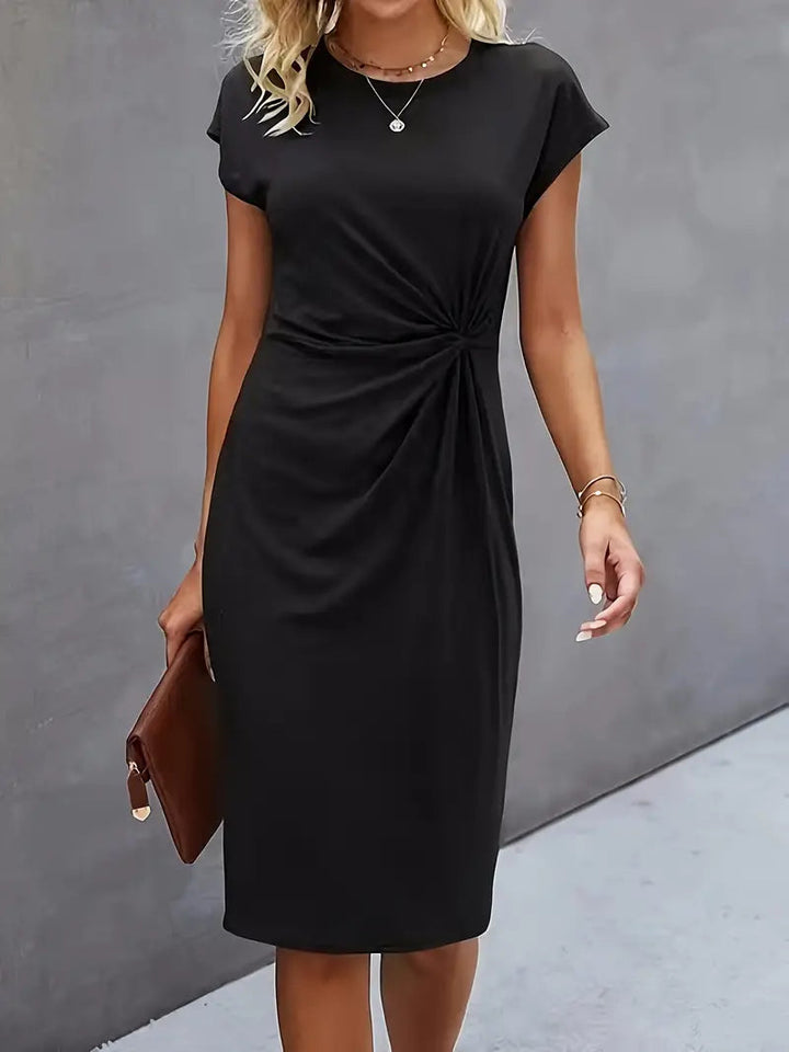 Persephone Elegante Midi Jurk met Ronde hals