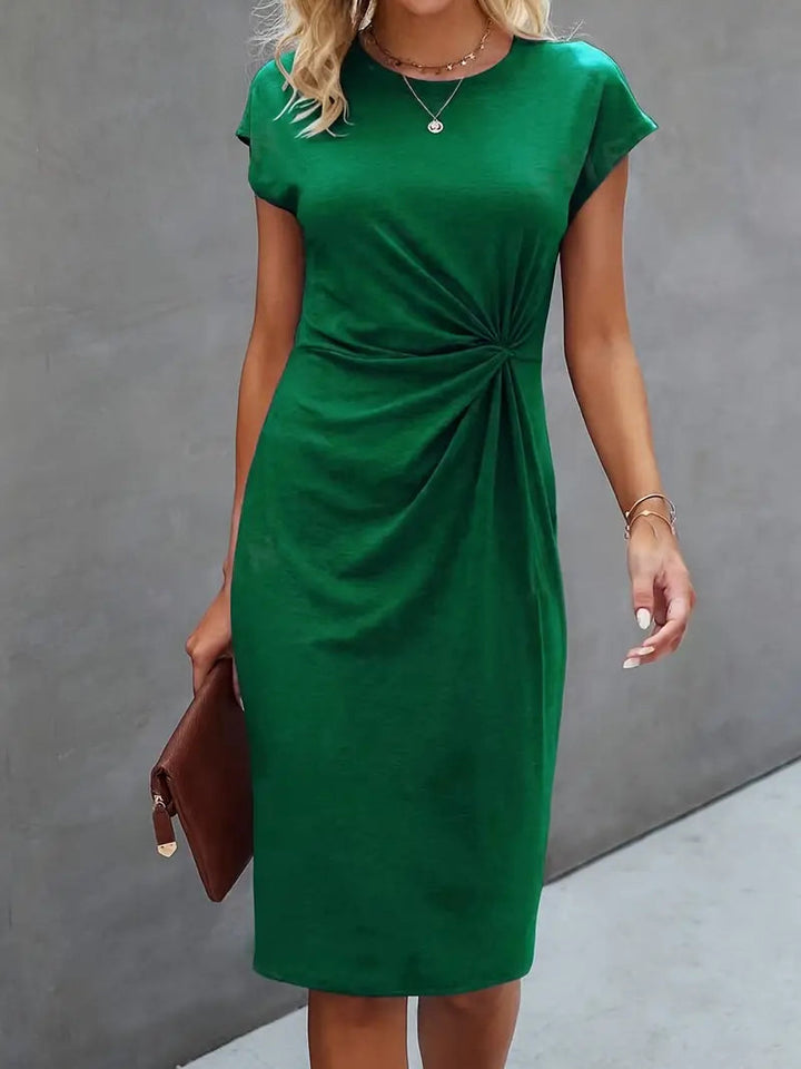 Persephone Elegante Midi Jurk met Ronde hals