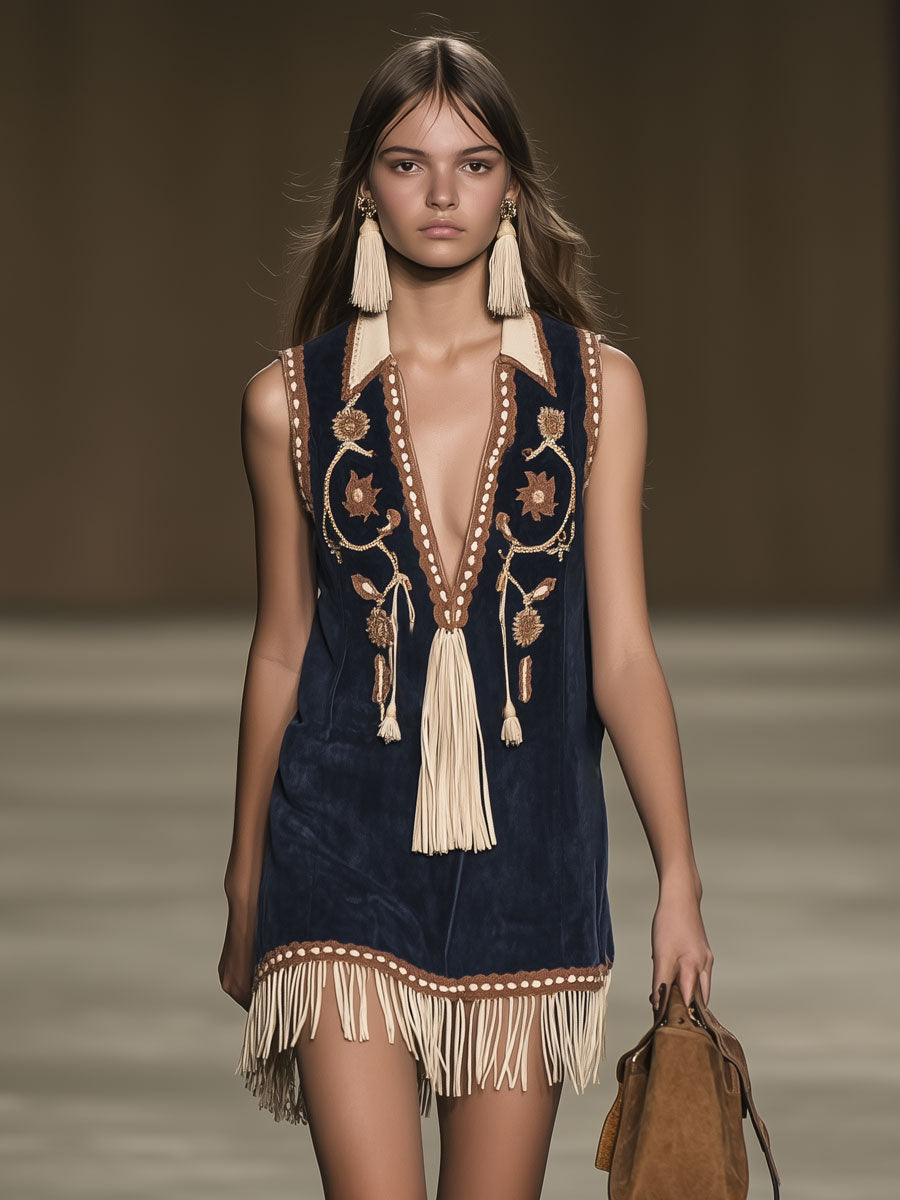Raven Tijdloze Mini Jurk met V-hals