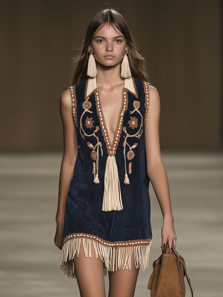 Raven Tijdloze Mini Jurk met V-hals