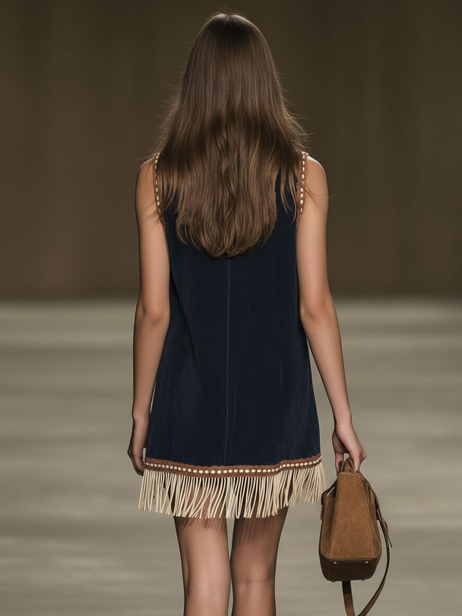 Raven Tijdloze Mini Jurk met V-hals