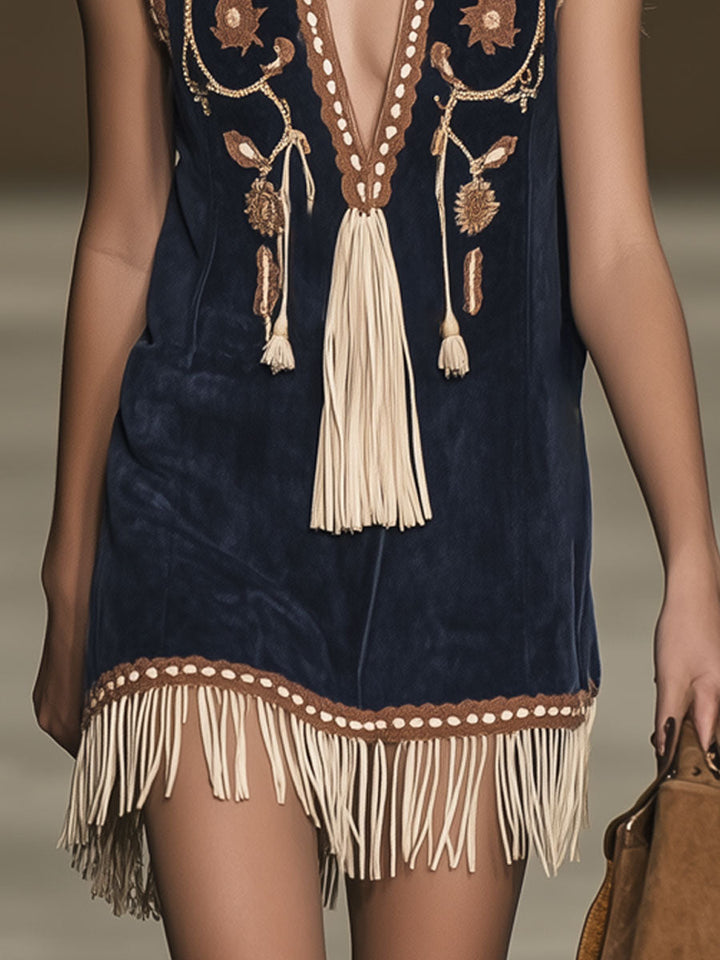 Raven Tijdloze Mini Jurk met V-hals