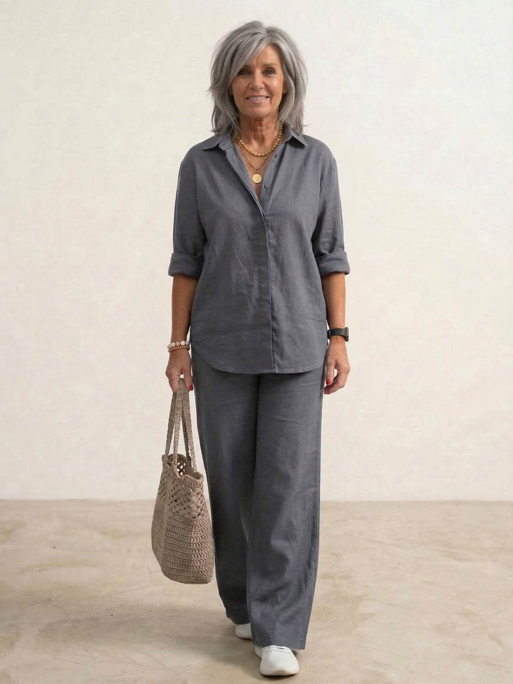 Vivian Getailleerde Set met Knoopdetails