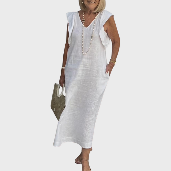 Rosalinda Tijdloze Maxi Jurk met V-hals